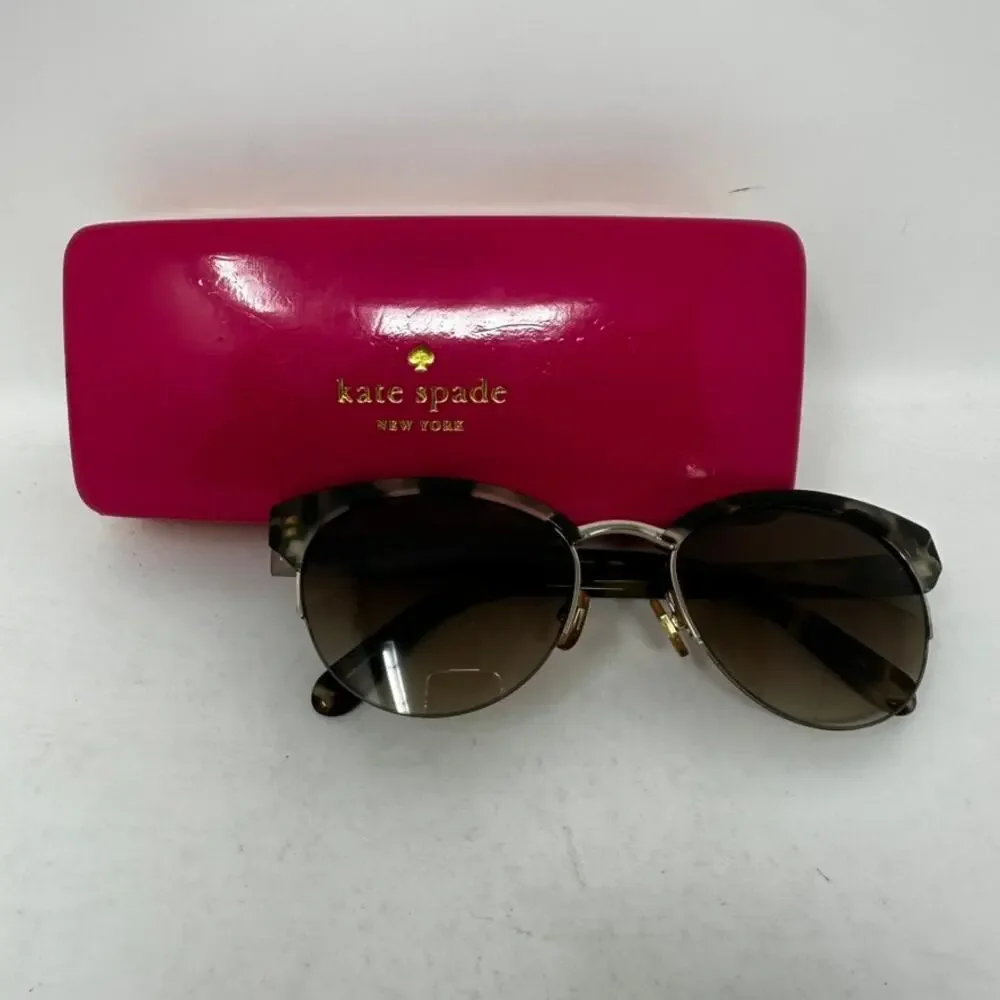 Kate Spade Women's Dark Glasses Cat Eye Tortoise Shell With Case Summer Style
